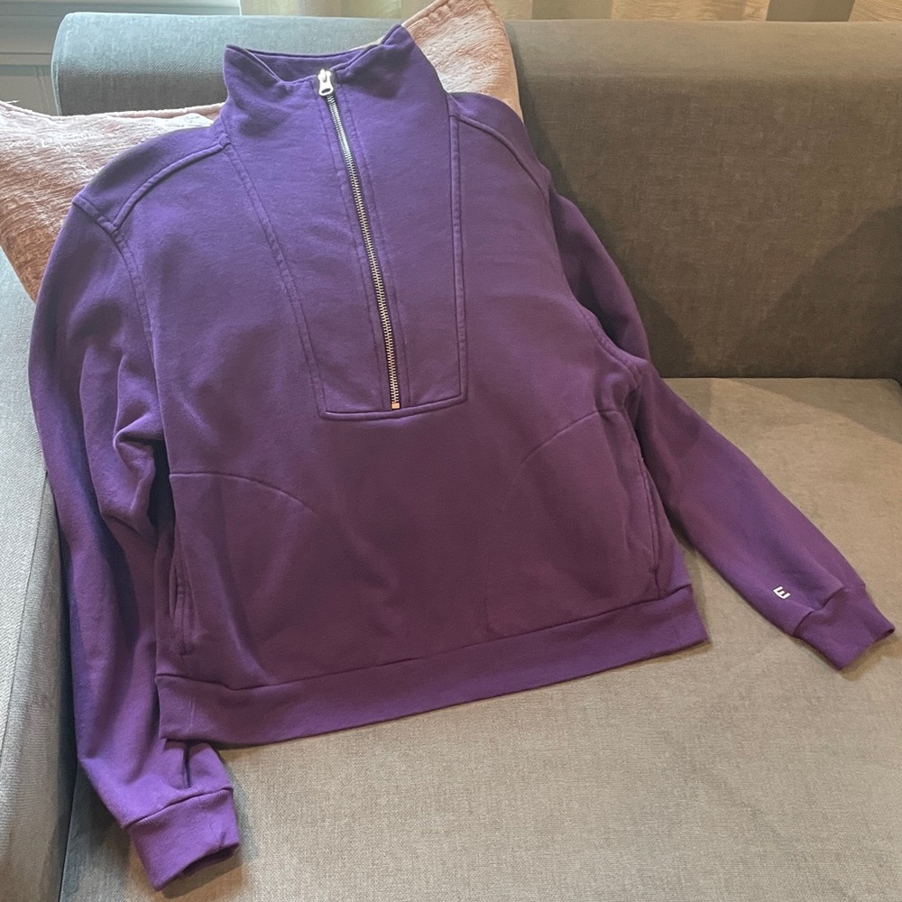 Everlane Purple Quarterzip Sweatshirt size XS